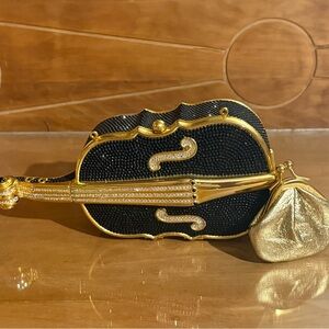 JUDITH LEIBER CELLO VIOLIN CLUTCH BAG PURSE